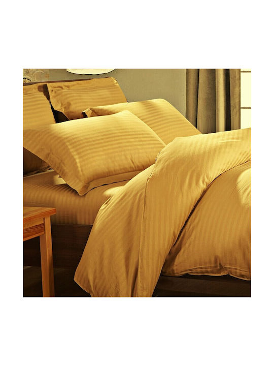 Kotonia Home Pillowcase Set with Envelope Cover Mustard 70x70cm.
