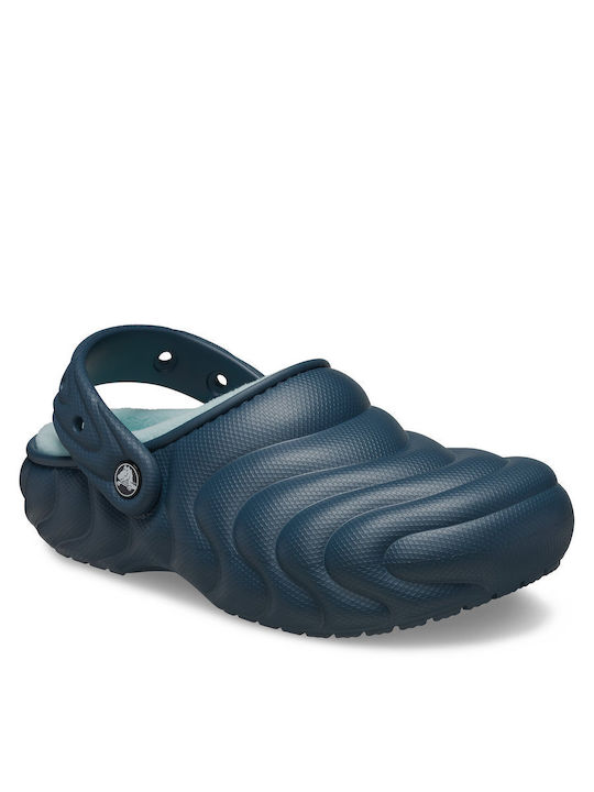 Crocs Classic Lined Overpuff Damen Clogs Blau