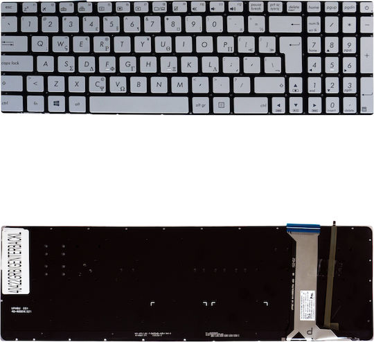 Laptop Keyboard Greek Keyboard Asus N551jx-cn068h Pk13183134s 0knb0-662bgr00 9z.n8bbc.p0l 556000a036 Bigenter Backlit Code 40422grbigenterbackl