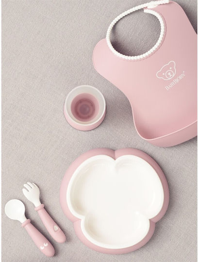 BabyBjorn Feeding Set Baby Dinner Set made of Plastic Pink 5pcs