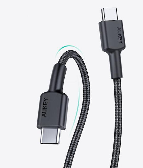 Aukey USB 2.0 Cable USB-C male - USB-C 60W Μαύρο 0.9m CB-CD45