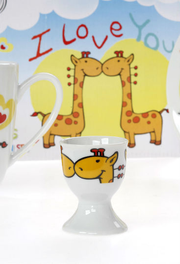 Cryspo Trio Feeding Set I Love You made of Porcelain Multicolour 5pcs