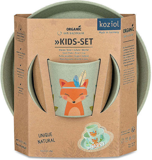 Koziol Feeding Set Harry made of Plastic Green 3pcs for 6+ months