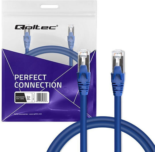 Qoltec U/UTP Кат.6 (Gigabit) Мрежов Кабел Ethernet 5м Син