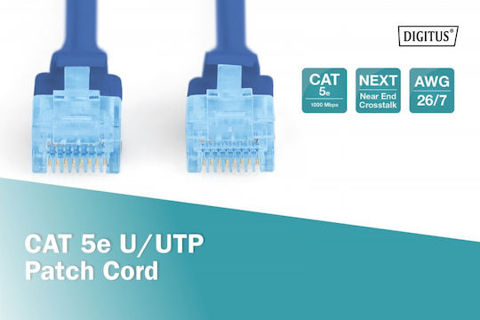 Digitus U/UTP Cat.5e Ethernet Network Cable 5m Blue