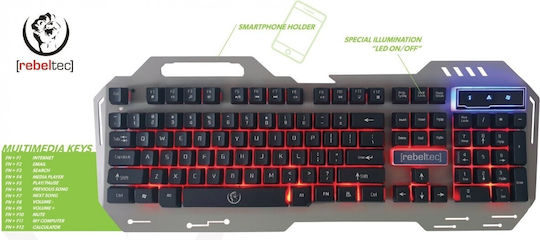 Rebeltec Discovery 2 Gaming Keyboard with RGB Lighting (English US) Silver