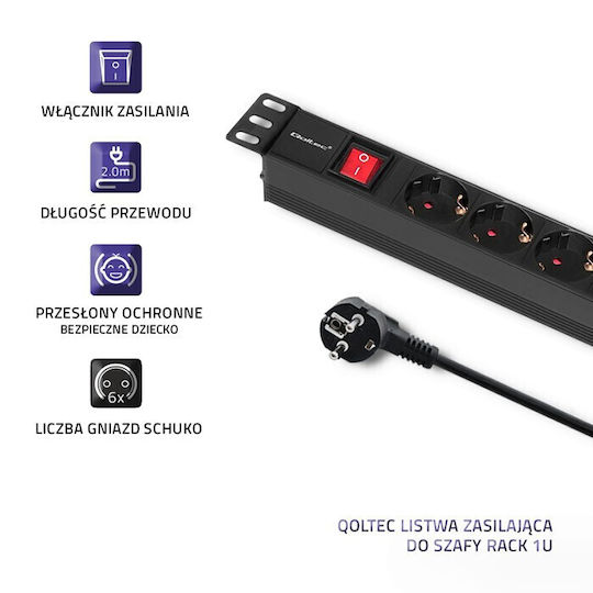 Qoltec Πολύπριζο Rack 54468 1τμχ