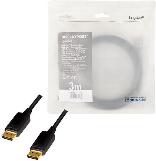 LogiLink Cablu DisplayPort - DisplayPort 3m Negru (CDA0102)