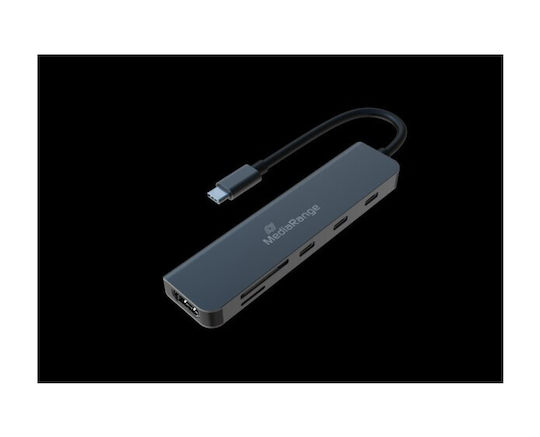 MediaRange USB-C Docking Station με HDMI 4K PD Ethernet Γκρι (MRCS519)