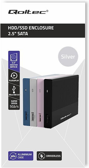 Qoltec 52278 Θήκη Προστασίας Ασημί