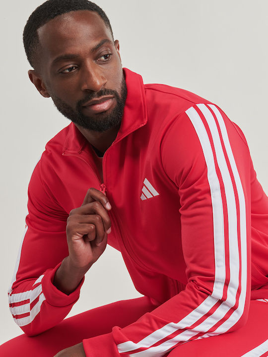 adidas Basic 3-stripes Tricot Tracksuit Glossy with Elastic Red