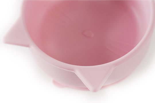 Baby Wise Baby Food Bowl Kitten made of Silicone Pink