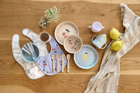 Laessig Baby & Toddler Plates & Bowls Child Food Plate Happy Fruits Light Blue