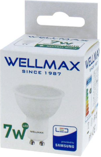 Wellmax LED крушка 7W за фасунга GU10 Неутрално бяло 560лм
