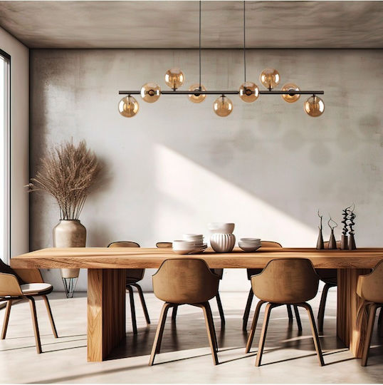 TK Lighting Estera Κρεμαστό Φωτιστικό Καφέ LED Ράγα 116εκ.