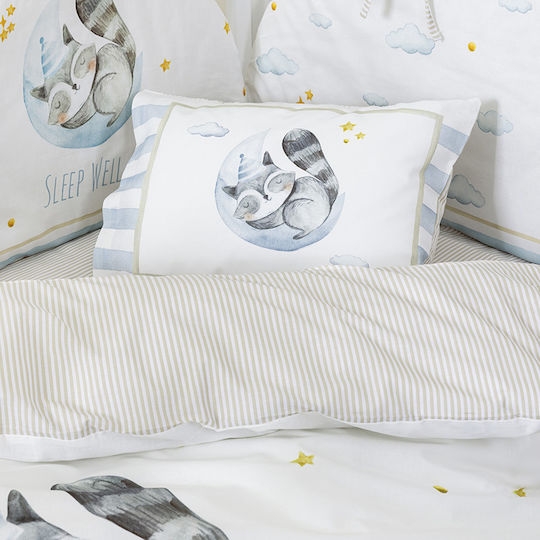 Nima Sleepy Crib Bumpers Classic Inside White, Light Blue 40x200cm