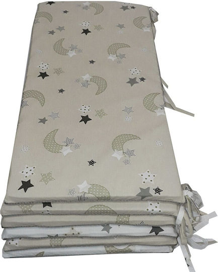 Beboulino Moon Stars Crib Bumpers Classic Inside Beige 70x140cm