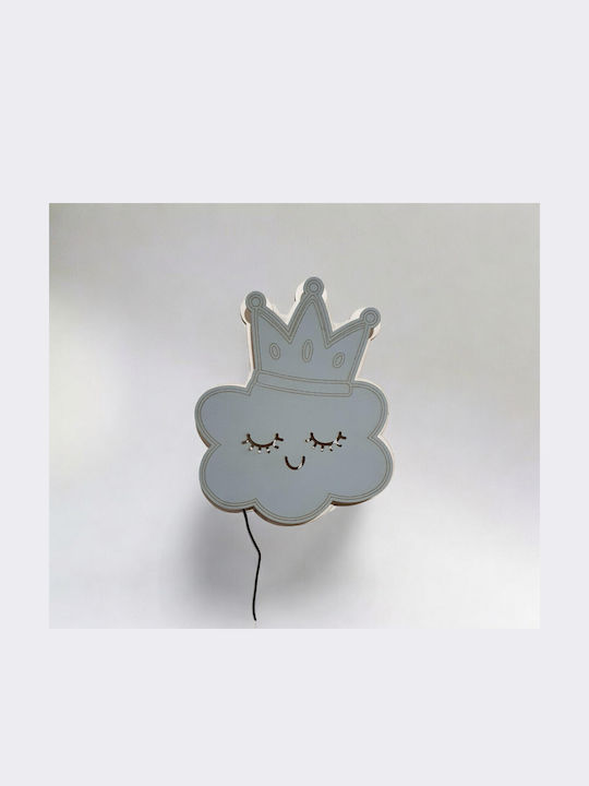 Woodseason Wooden Kids Wall Light Cloud With Crown