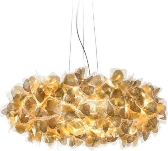 Slamp Clizia Large Lumina Suspendată Neagră Cu Cristale Pentru 4 Becuri E27 78 cm