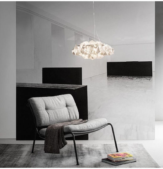 Slamp Drusa Velvet Pendant Light Yellow with Crystals for Socket E27 60cm