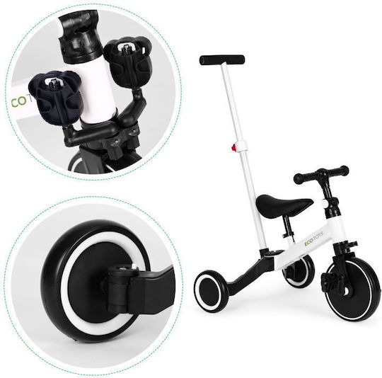 Ecotoys Push Cu Mâner Pentru Părinți Pentru 3-5 Ani Negru-Alb