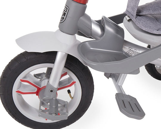 Kikka Boo Kids Tricycle Bicycle Zax Convertible with Storage Space, Tent & Parental Handle for 1.5+ Years Gray