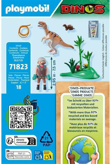 Playmobil Dinos Explorer & Velociraptor for 4-10 years old