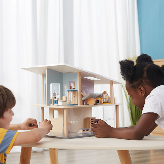 Viga Toys Set păpuși din lemn pentru căsuță de păpuși