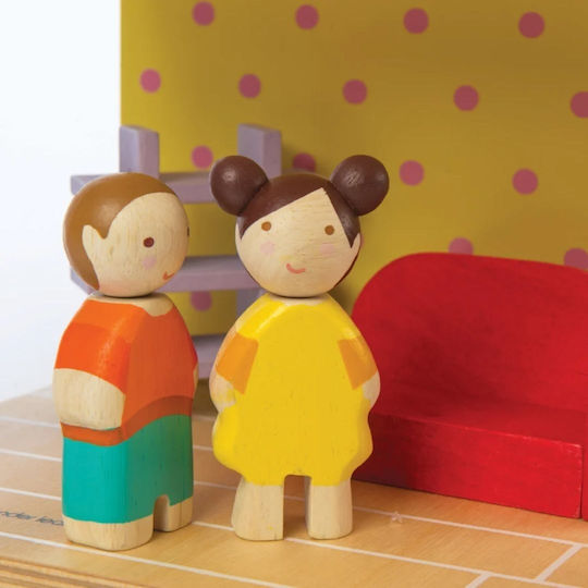 Tender Leaf Toys Οικογένεια Σετ Ξύλινες Κούκλες για Κουκλόσπιτο