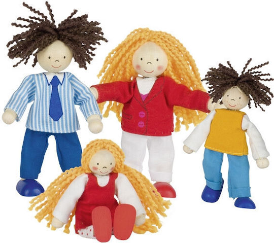 Goki Family Set of Wooden Dolls for Dollhouse