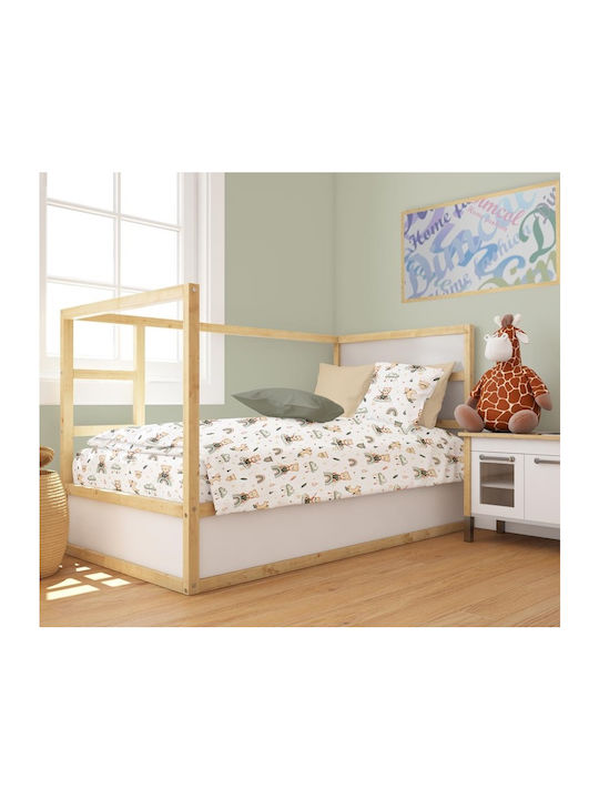 Dimcol Βρεφική Μαξιλαροθήκη White-olive 35x45εκ.