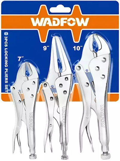 Wadfow Grip Pliers Straight Length 177.8mm 3pcs