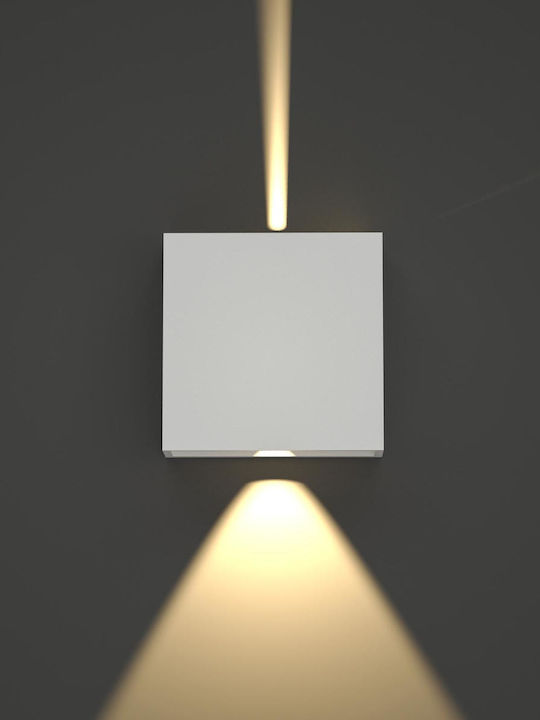 Inlight Yellowstone Επιτοίχια Εξωτερική Πλαφονιέρα LED 4W με Θερμό Λευκό Φως Διπλής Δέσμης 12x12εκ.