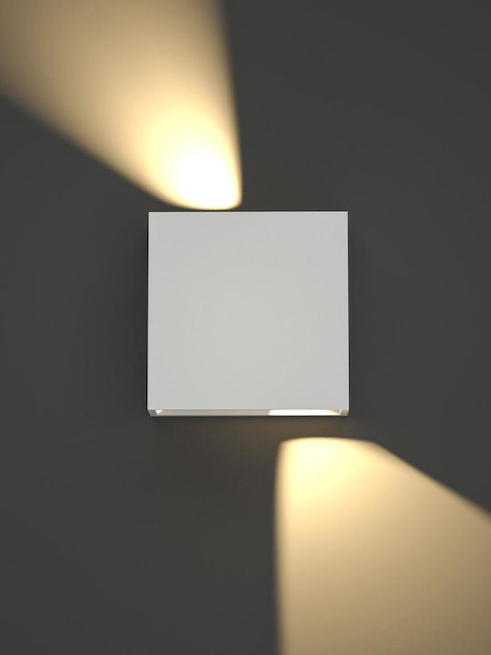 Inlight Yellowstone Επιτοίχια Εξωτερική Πλαφονιέρα LED 4W με Θερμό Λευκό Φως Διπλής Δέσμης 12x12εκ.