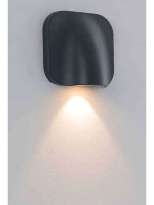 Zambelis Lights Επιτοίχια Εξωτερική Πλαφονιέρα LED IP54 9W με Θερμό Λευκό Φως 6.5x15x15εκ.