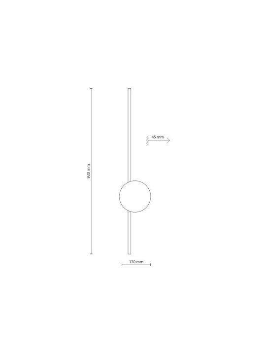TK Lighting Μοντέρνο Φωτιστικό Τοίχου με Ενσωματωμένο LED και Φυσικό Λευκό Φως Καφέ 17x17x45εκ.