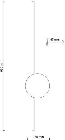 TK Lighting Modern Lamp Wall with Integrated LED and Natural White Light Brown 17x17x45cm