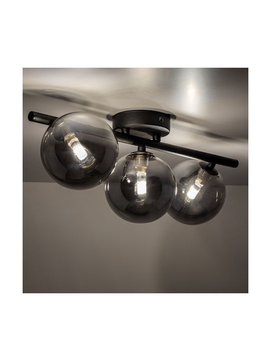 TK Lighting Πλαφονιέρα Οροφής 47εκ. Μαύρη με Ντουί G9