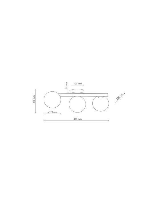 TK Lighting Ceiling Mount Light 47cm White with Socket G9