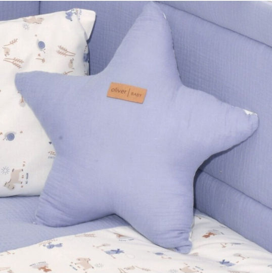 Baby Oliver Crib Decorative Pillow Star Blue 37x37cm