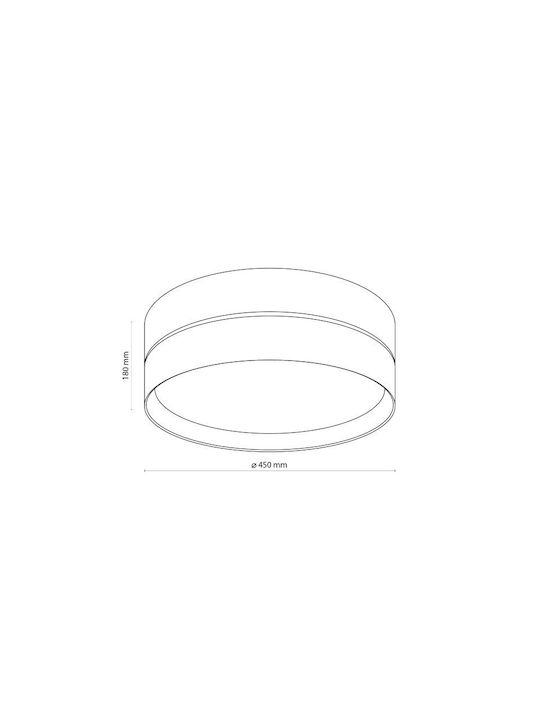 TK Lighting Eco Πλαφονιέρα Οροφής 45εκ. Μπεζ με Ντουί E27
