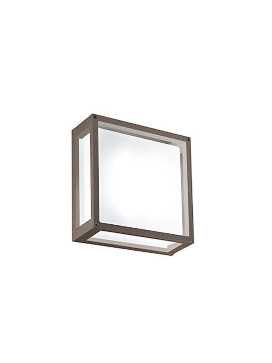 Zafferano Επιτοίχιο Εξωτερικό Φωτιστικό LED IP54 20W με Θερμό Λευκό Φως 25x25x9.5εκ.