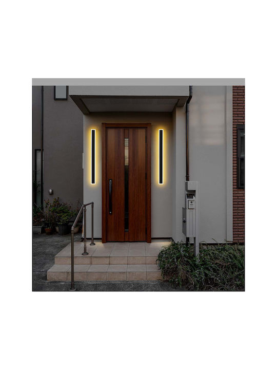 V-TAC Corten Iluminat Exterior Montat Pe Perete Liniar Led Încorporat IP65 17W Cu Alb Cald 8.5x5.4x62.5cm