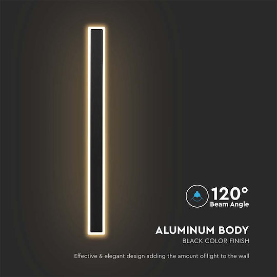 V-TAC Corten Wall-Mounted Linear Lighting LED IP65 17W with Warm White Light 8.5x5.4x62.5cm