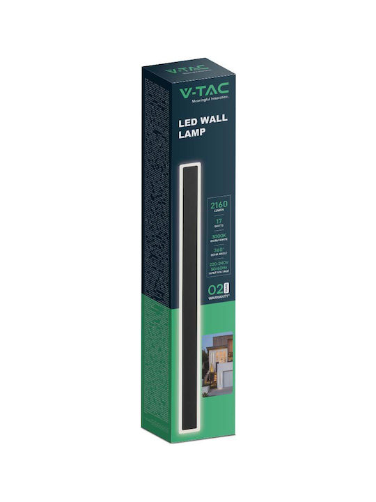 V-TAC Corten Iluminat Exterior Montat Pe Perete Liniar Led Încorporat IP65 17W Cu Alb Cald 8.5x5.4x62.5cm