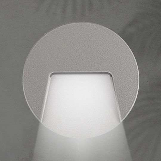 Eurolamp Επιτοίχια Εξωτερική Πλαφονιέρα LED IP65 3W με Φυσικό Λευκό Φως
