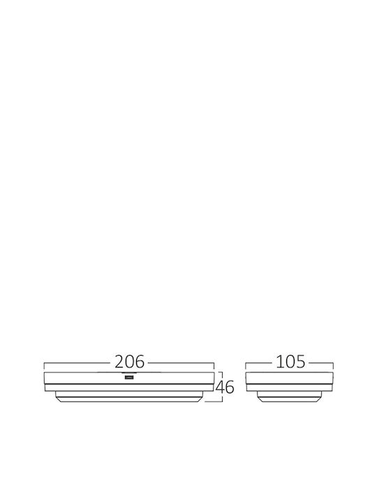 Braytron Επιτοίχια Χελώνα Εξωτερική LED IP65 12W με Ρυθμιζόμενο Λευκό Φως 20.6x10.5x4.6εκ.