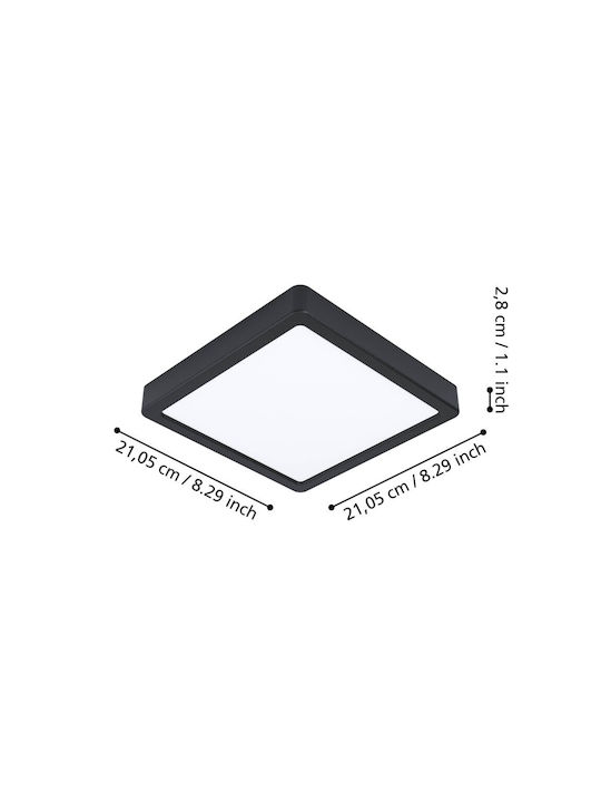 Eglo Fueva Outdoor Ceiling Flush Mount with Integrated LED in Black Color 900109