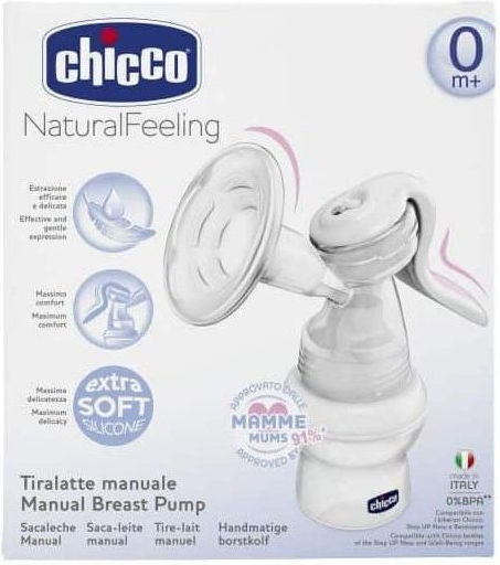 Chicco Pompa de sân simplă manuală Natural Feeling Alb 300ml