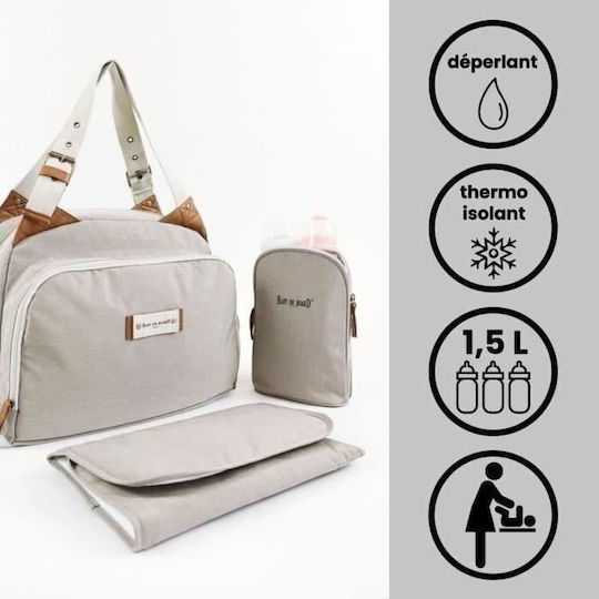 Baby on Board Τσάντα-Αλλαξιέρα Ώμου/Χειρός Γκρι 42x22x30εκ.